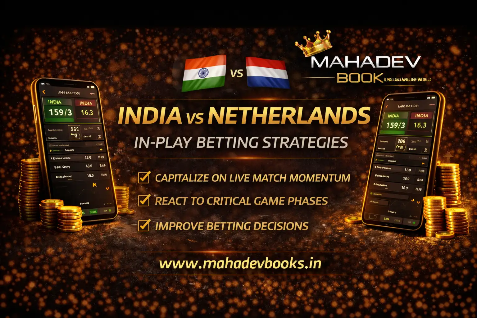 Read more about the article In-Play Strategies for India vs Netherlands | Mahadev Book Betting Tips