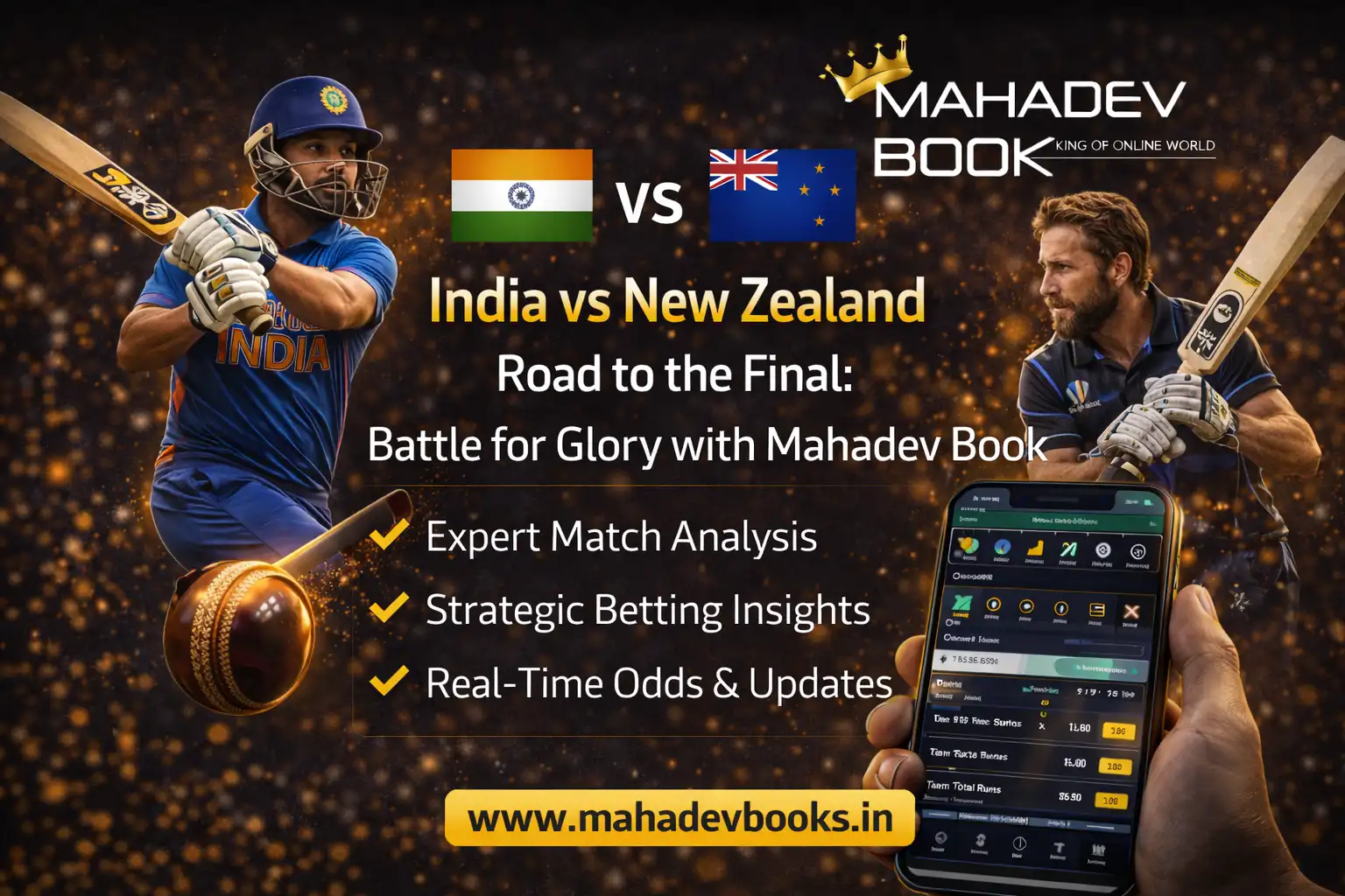 Read more about the article India vs New Zealand Road to the Final: Battle for Glory with Mahadev Book