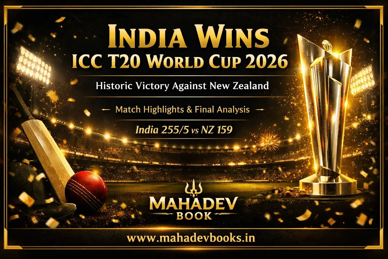 Read more about the article India Crowned ICC T20 World Cup 2026 Champions – Historic Triumph | Mahadev Book