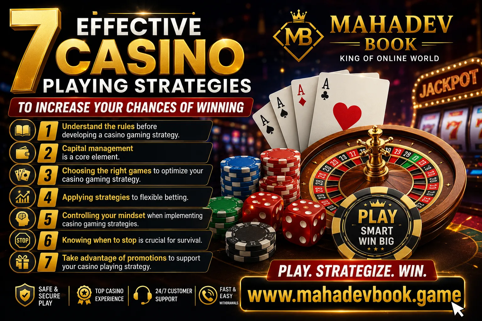 Read more about the article 7 Effective Casino Playing Strategies to Increase Your Chances of Winning