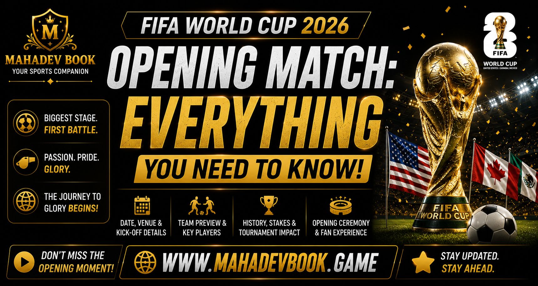 Read more about the article FIFA World Cup 2026 Opening Match: Everything You Need to Know | Mahadev Book