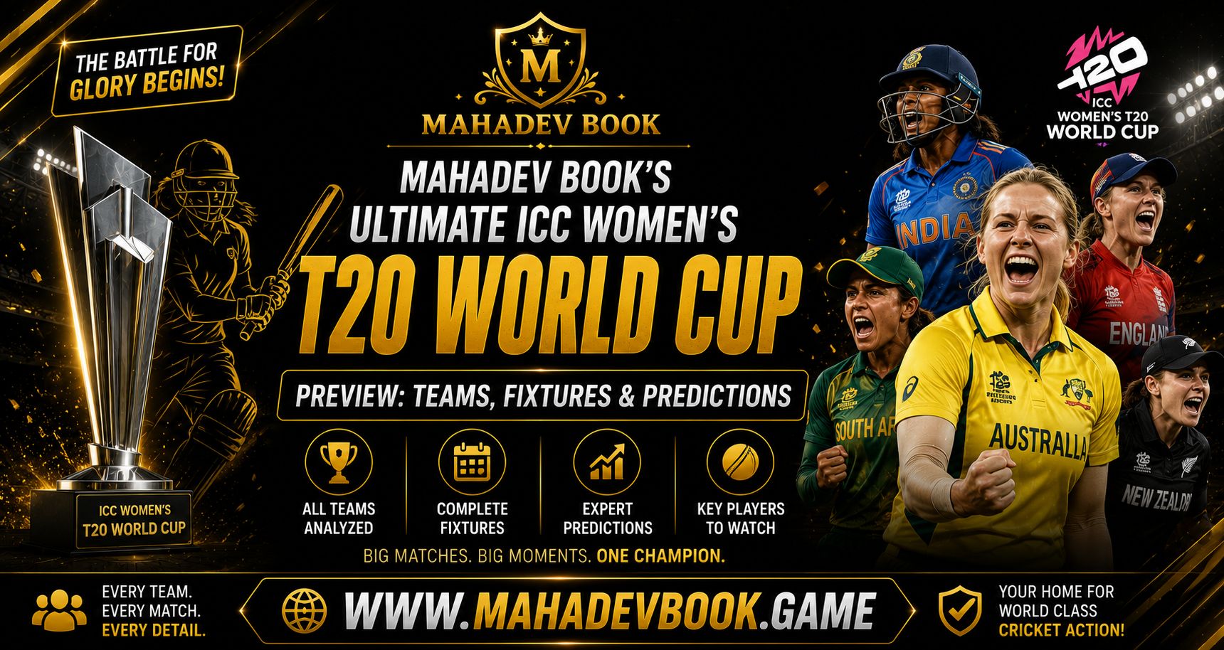Read more about the article Mahadev Book’s Ultimate ICC Women’s T20 World Cup Preview: Teams, Fixtures & Predictions