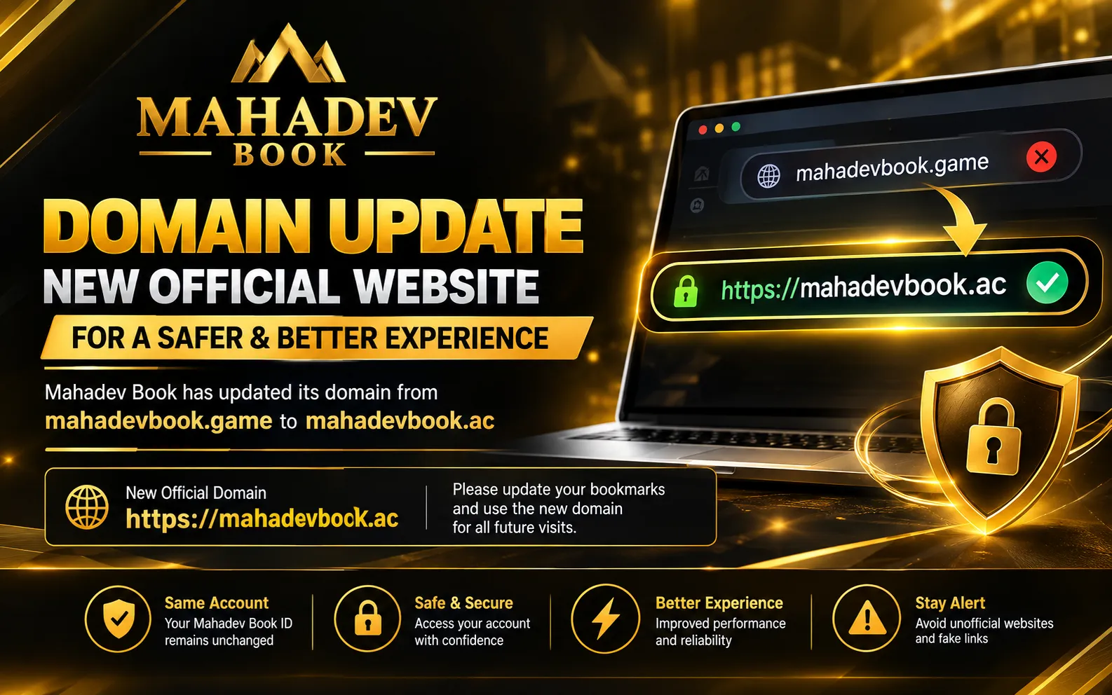 Read more about the article Mahadev Book Domain Update: New Official Domain & Security Update